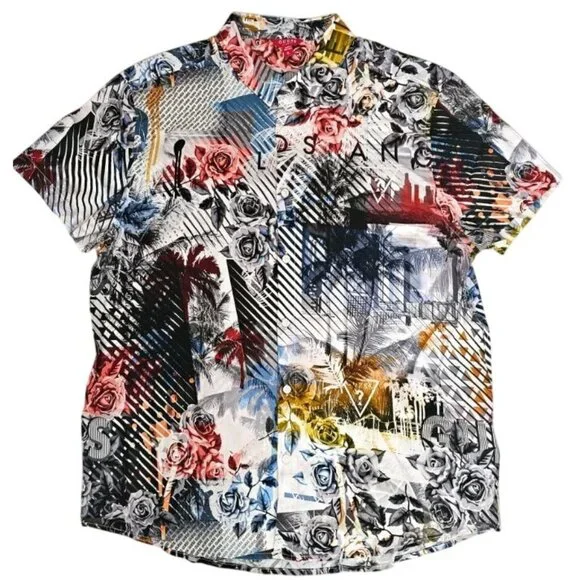 GUESS Men's Slim Fit Printed Short Sleeve MOMOKO Shirt Size XL NWT - Picture 2 of 13
